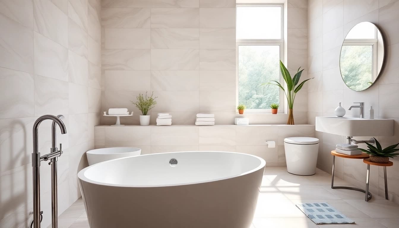 Stunning bathroom renovation cost display with modern features and elegant finishes.
