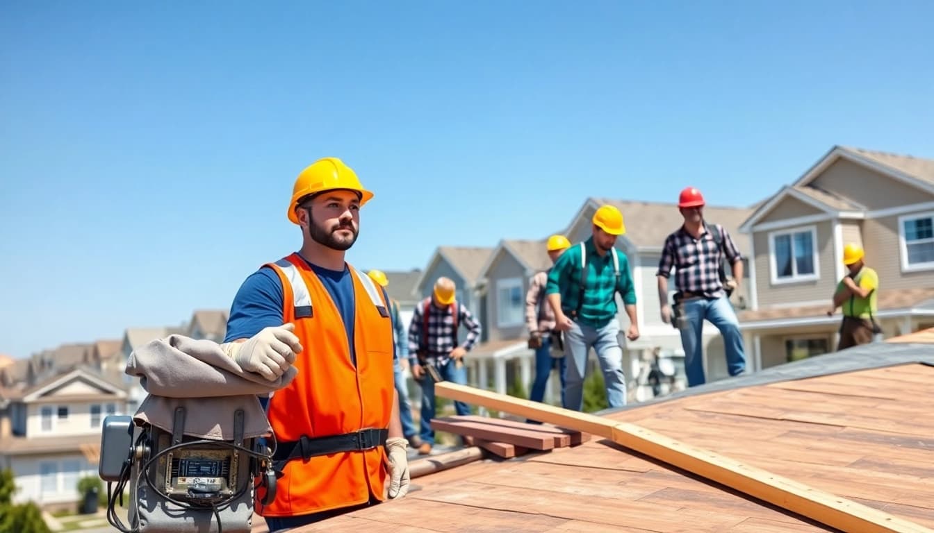 New Jersey General Contractor guiding a team working on a home renovation project.
