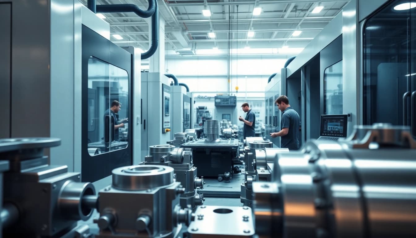 Showcasing Chiheng Custom CNC Machining in a professional workshop with advanced machines.