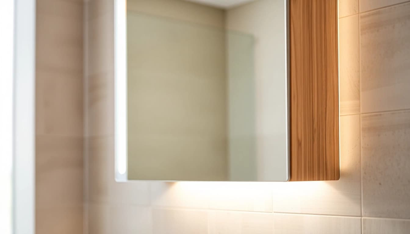 Enhance your space with a stylish bathroom cabinet with mirror and light, elegantly illuminating your grooming routine.