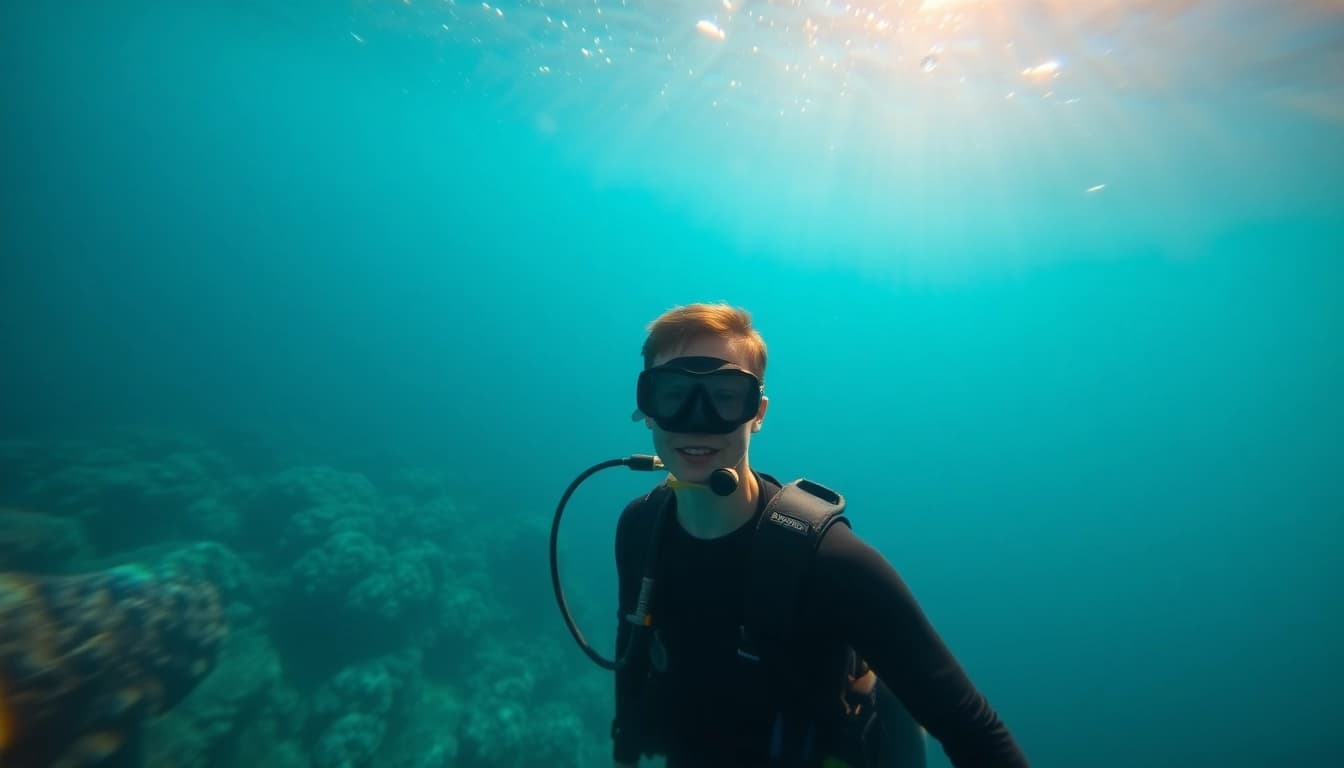 Tauch Ausbildung mit spezialisiertem Tauchtrainer unter Wasser für optimale Lernerfahrung.