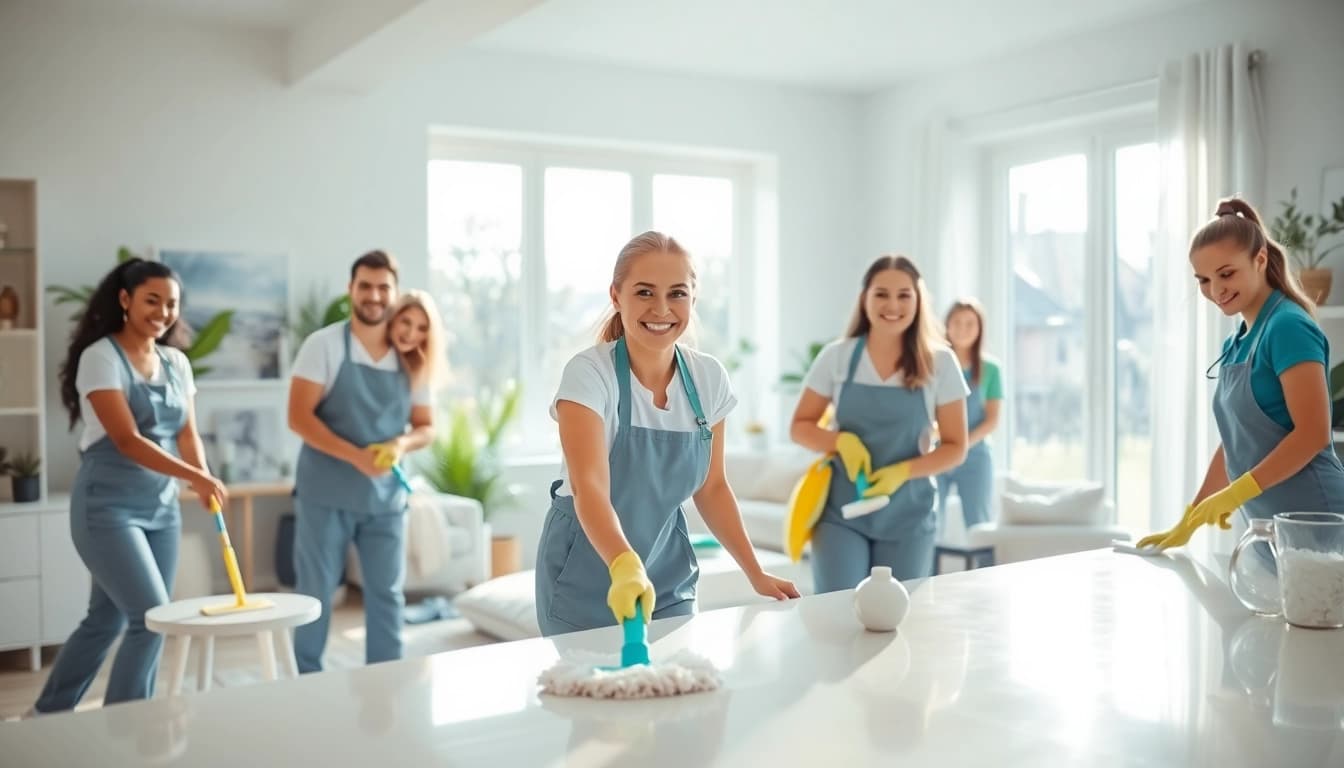 Offering trusted cleaning services near me with a professional team in a bright home environment.