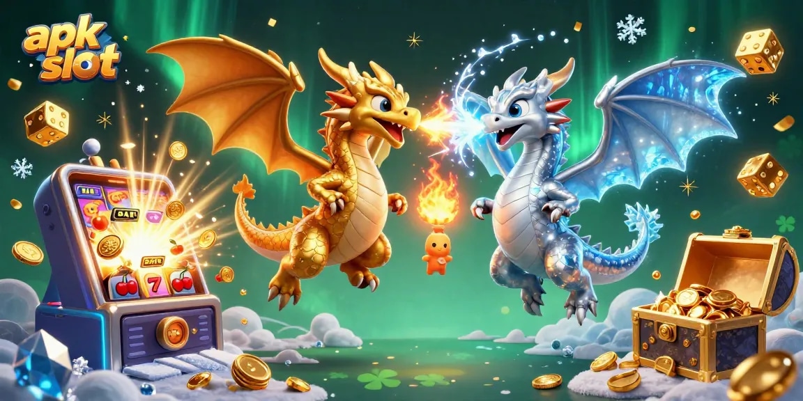 Engage in thrilling apk slot action with vibrant dragons, jackpot explosions, and captivating casino elements.