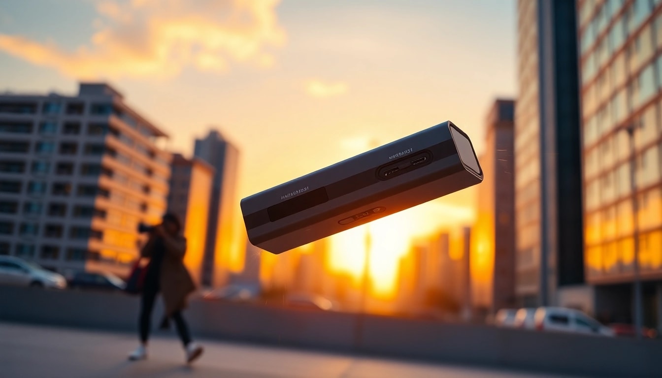 Showcasing the insta360 antigravity a1 in a striking aerial urban scene, capturing dynamic action.
