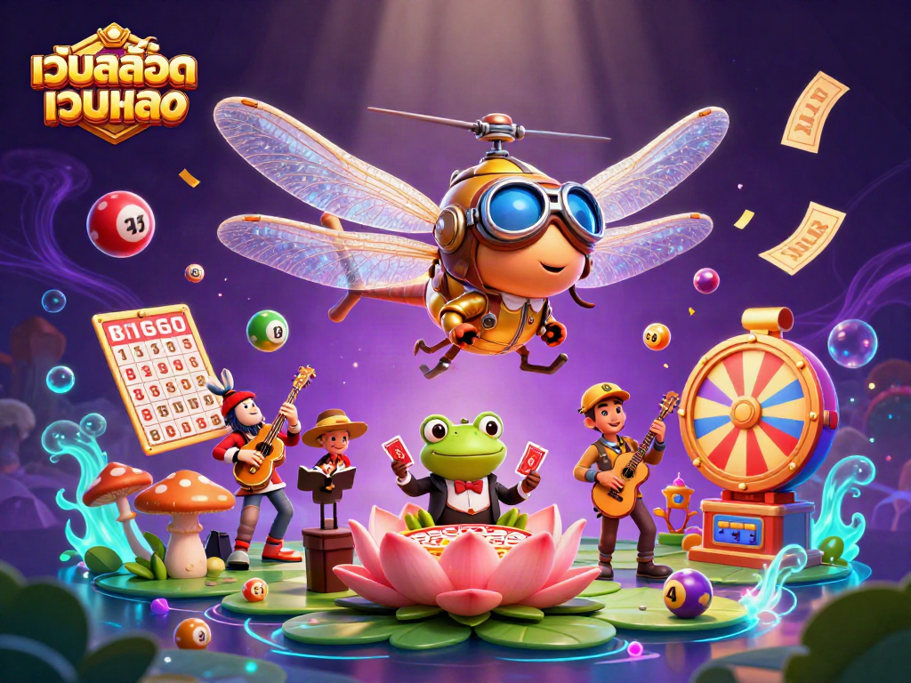 เล่นเกมในเว็บสล็อตเว็บตรง โดยมีตัวละครมังกรบินและเจ้ามือ蛙สุดเจ๋ง