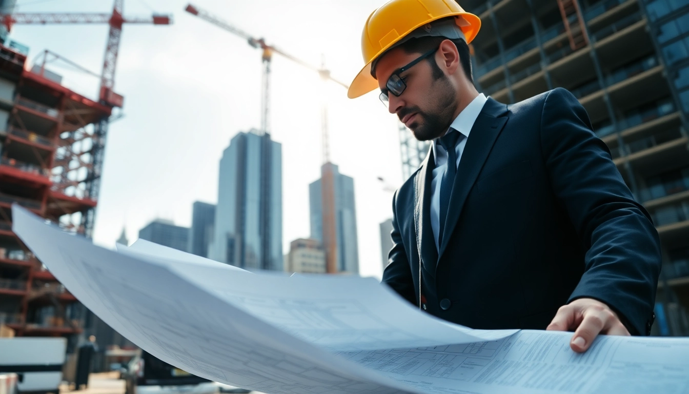 Manhattan General Contractor collaborating on construction plans at a bustling site.