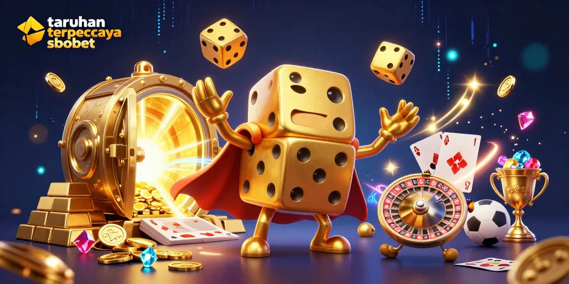 Engage with taruhan terpercaya sbobet through a vibrant 3D illustration featuring dynamic sports betting elements and exciting casino visuals.