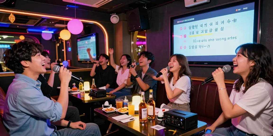 Enjoy vibrant nightlife at https://www.magic4karaoke.com/ with friends singing and celebrating at a Jeju karaoke bar.