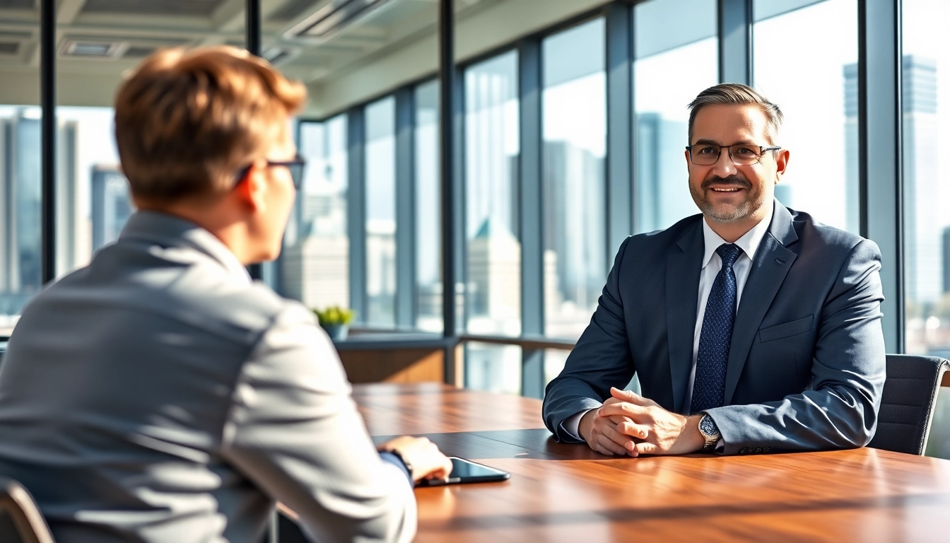 Clearwater truck accident attorney consulting with clients in a modern office setting.