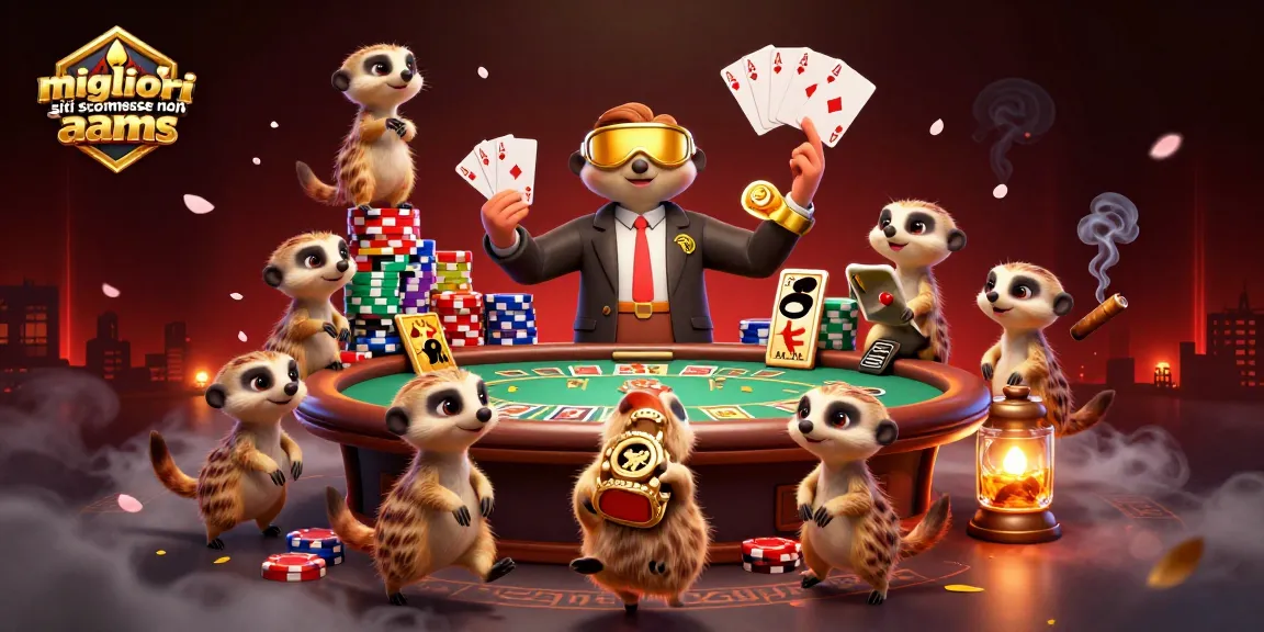 Vinci con i migliori siti scommesse non AAMS mentre i suricati gestiscono il casinò.