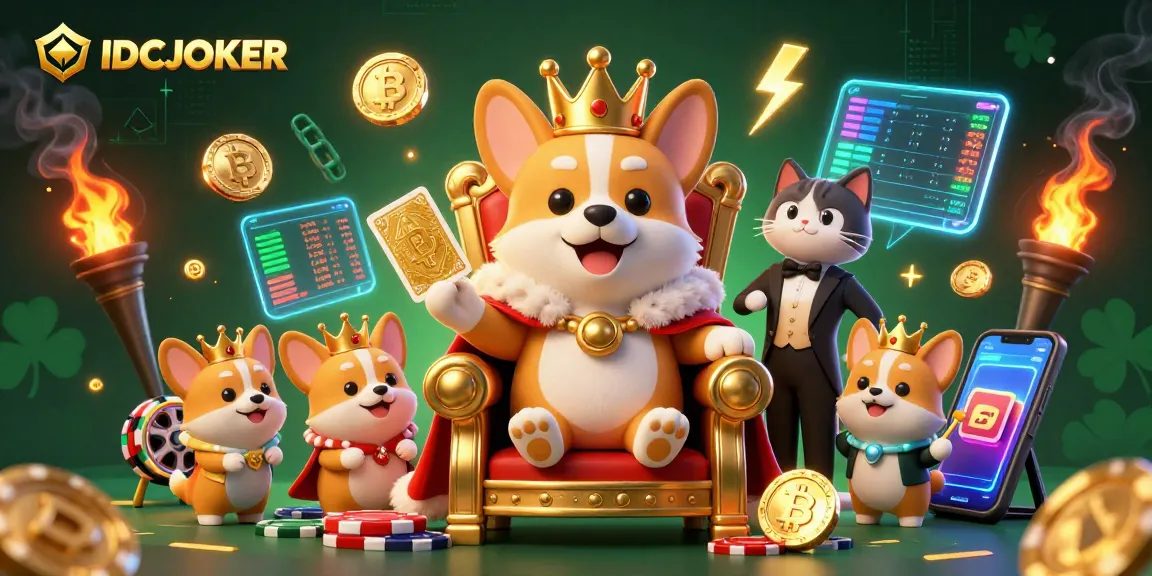 IDCJOKER offers a royal gaming experience with an exciting 3D digital illustration featuring slot entertainment elements.