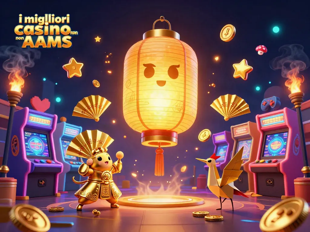 Scopri i migliori casino non AAMS con l'immagine del lantern spirit e guerrieri in un casinò vivace.