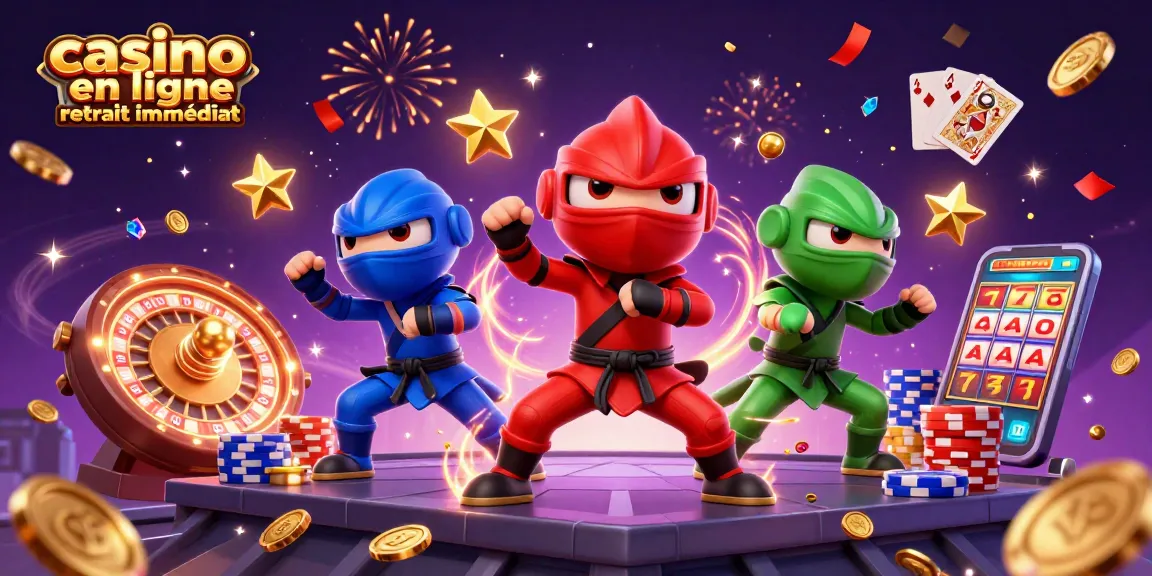Casino en ligne retrait immédiat : équipe de caméléons ninjas s'entraînant parmi les pièces d'or et les jeux.