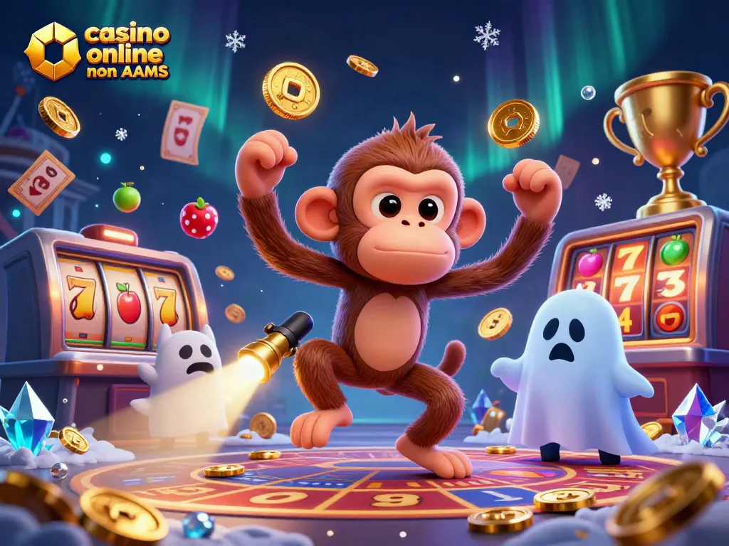 Gioca nei migliori casino online non AAMS, con una scena animata di un corpo di luci e giochi
