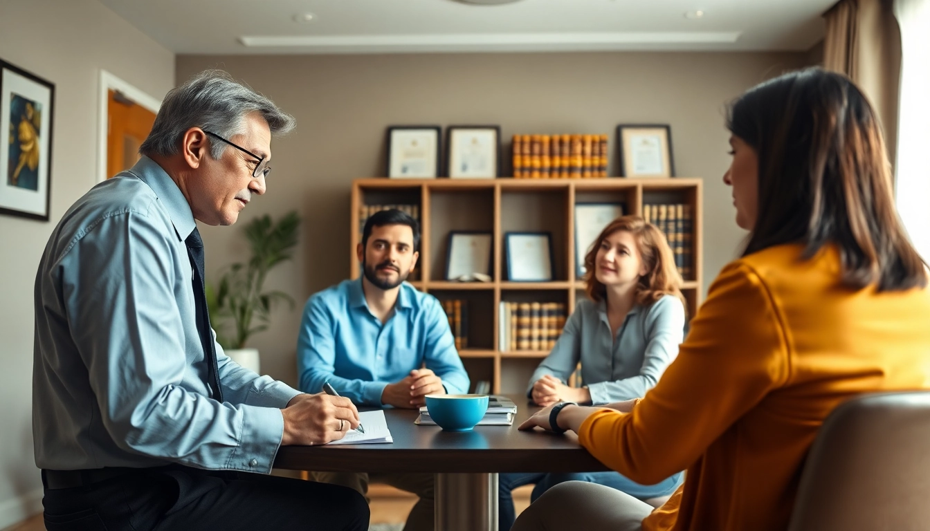 Discuss Family Law Financial Agreements in a professional setting with a lawyer and clients.