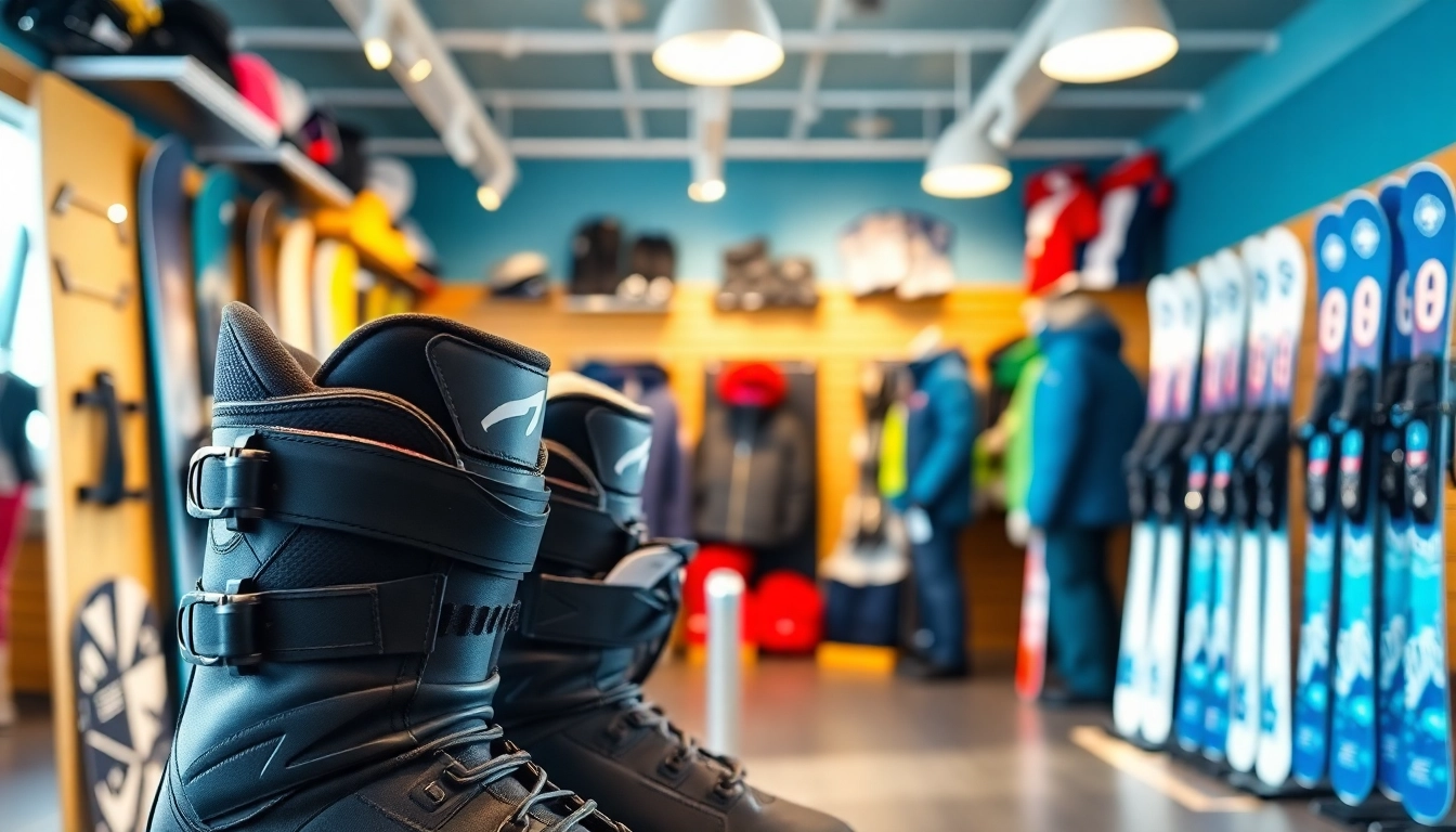 Ski shop nashoba valley ski area, ma filled with colorful winter sports gear and apparel.