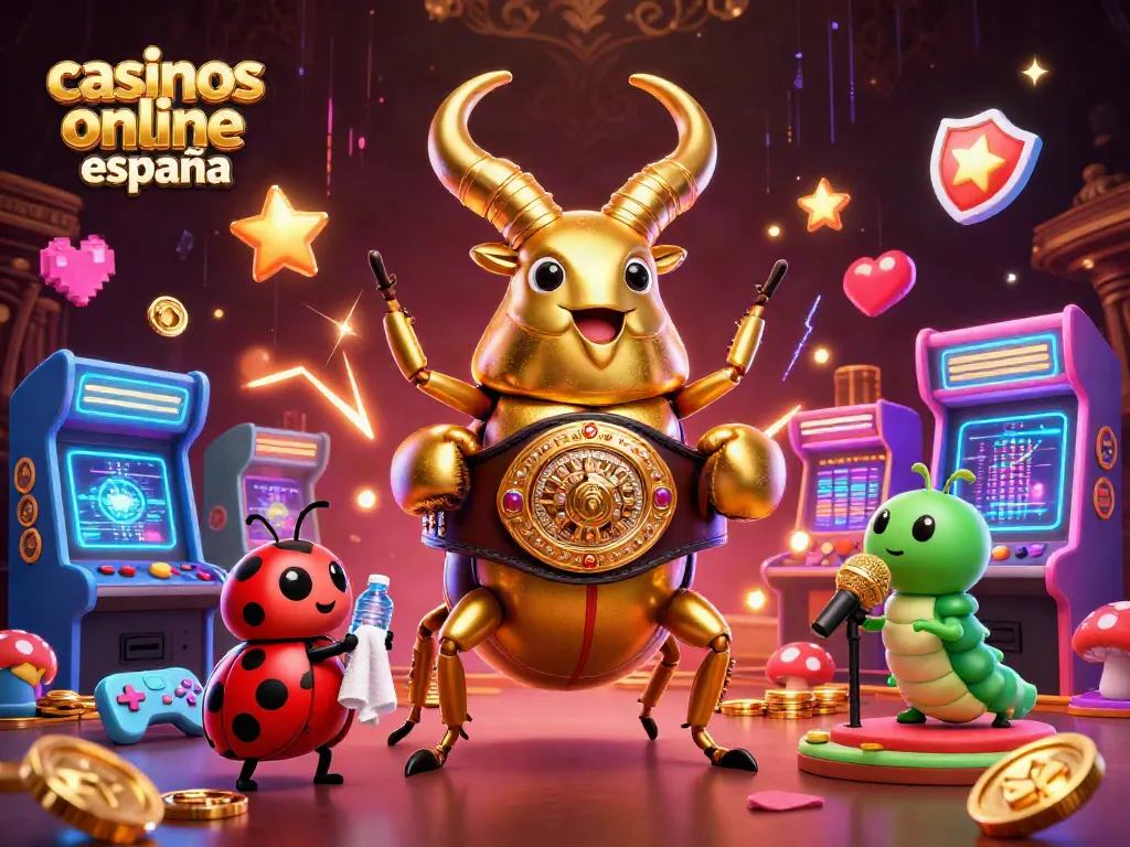 Jugadores exploran casinos online en España con una escena vibrante y colorida.