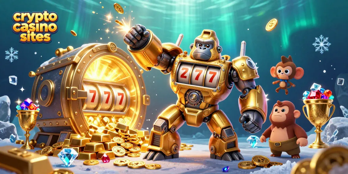 Giocare nei crypto casino sites con un robot gorilla d'oro, mentre esplodono monete e tesori.