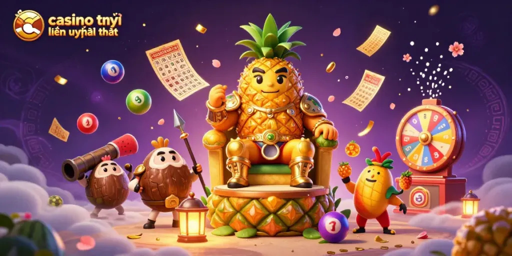Sát cánh cùng "casino trực tuyến uy tín nhất", vua dứa vàng và bảo vệ dừa trong casino đầy màu sắc.