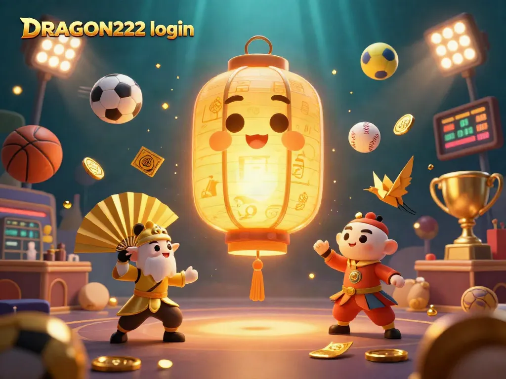 Experience the thrill of winning with DRAGON222 login in a vibrant casino scene filled with golden symbols and action.