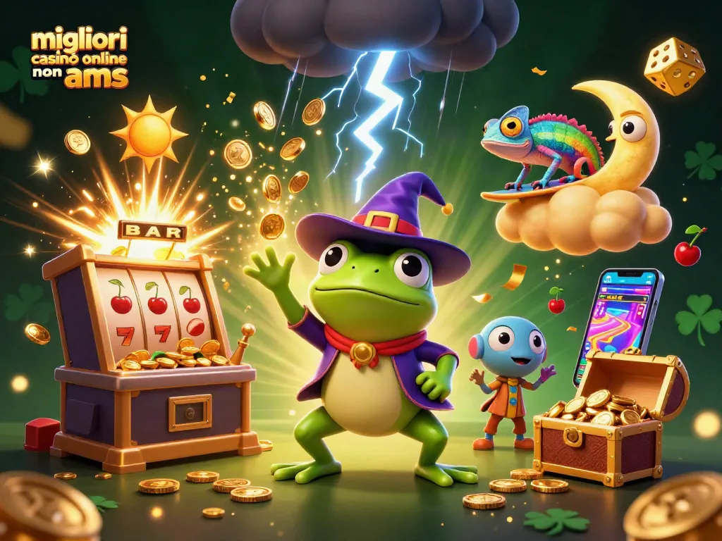 Gioca nei migliori casinò online non AAMS e vinci con stile in un'illustrazione vivace.