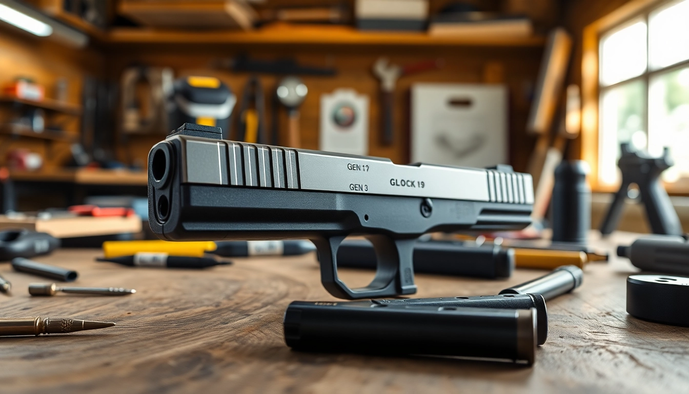 Showcasing the glock 19 gen 3 oem slide in a detailed and professional setting.