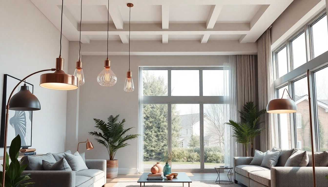 Shop ModernLighting in a stylish living room showcasing elegant fixtures and natural light.