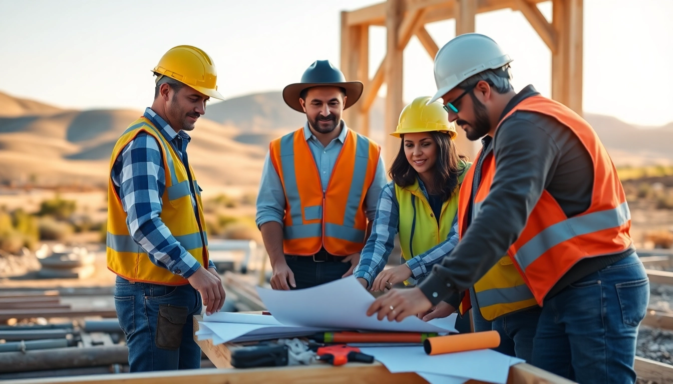 Texas association of builders working together on a construction site, showcasing teamwork and collaboration.