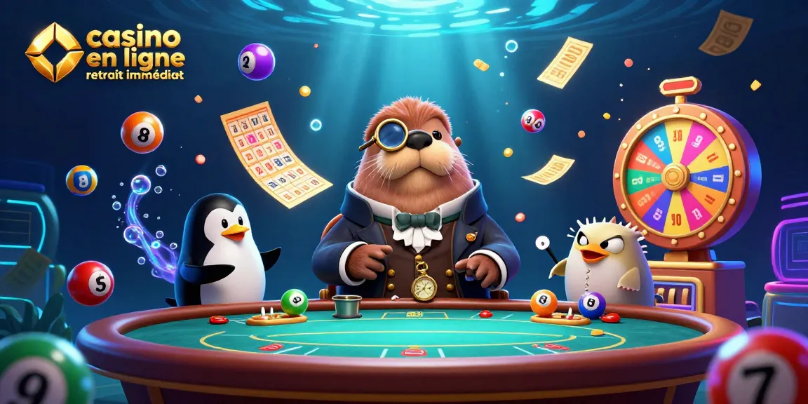 Jouez au casino en ligne avec retrait immédiat dans cette illustration animée captivante.