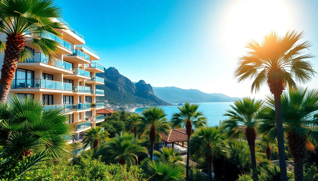 Buy apartment in Alanya - stunning sea view from a modern apartment complex in a vibrant setting.