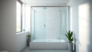 La paroi de douche moderne et élégante installée dans une salle de bain lumineuse.