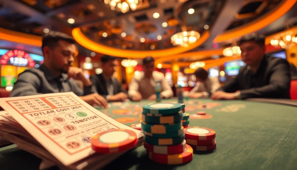 Bandar togel yang penuh warna menarik pemain dengan lotere dan suasana kasino yang hidup.