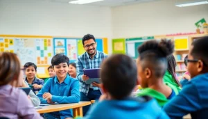 Engaged students in a classroom setting focusing on Education with interactive tools.