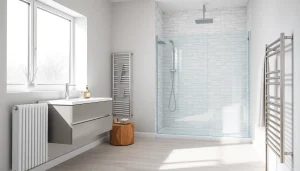 Erleben Sie sonni sanitär Produkte in einem modernen Badezimmer-Setup mit eleganten Designelementen.