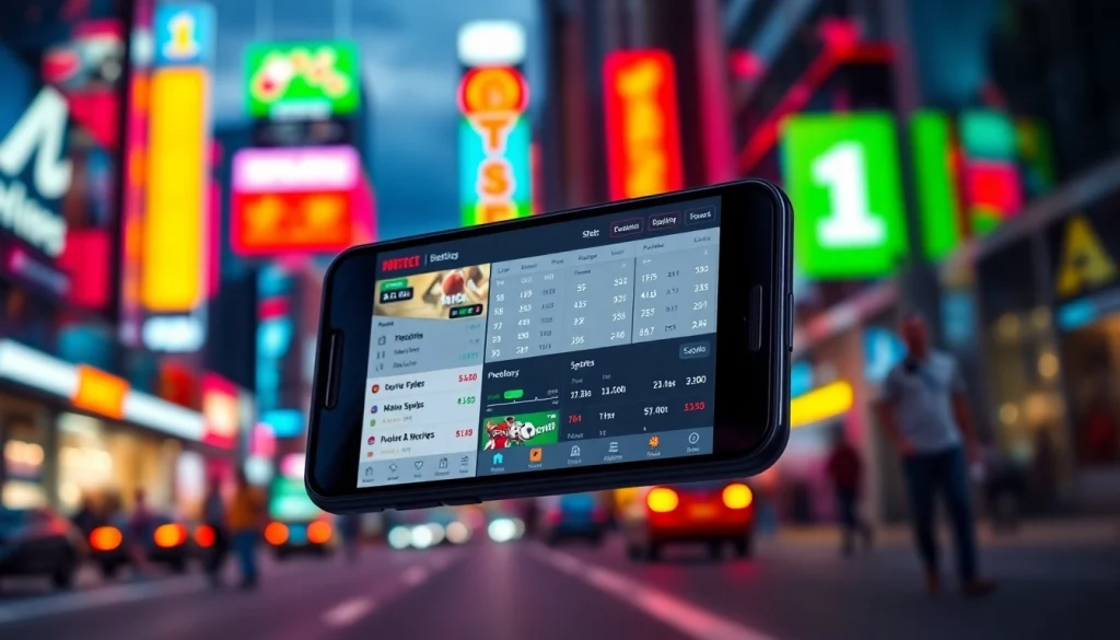 Engage with the best sports betting apps India featuring a modern smartphone screen displaying live betting odds.