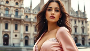 Book fotografico Milano featuring a model in an elegant outfit, capturing style and beauty