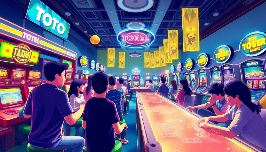 Menampilkan pengalaman bermain toto togel yang mendebarkan dengan pemain bersemangat.