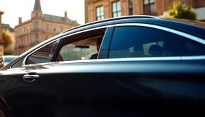 Luxury Chauffeur Nottingham welcoming a client in a refined urban setting.