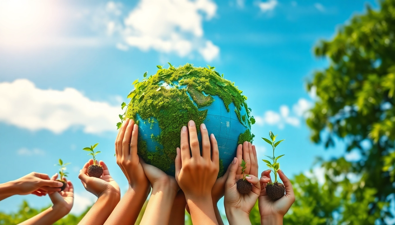 Showcasing unity in sustainability at https://www.unsustainablemagazine.com with diverse hands holding plants.