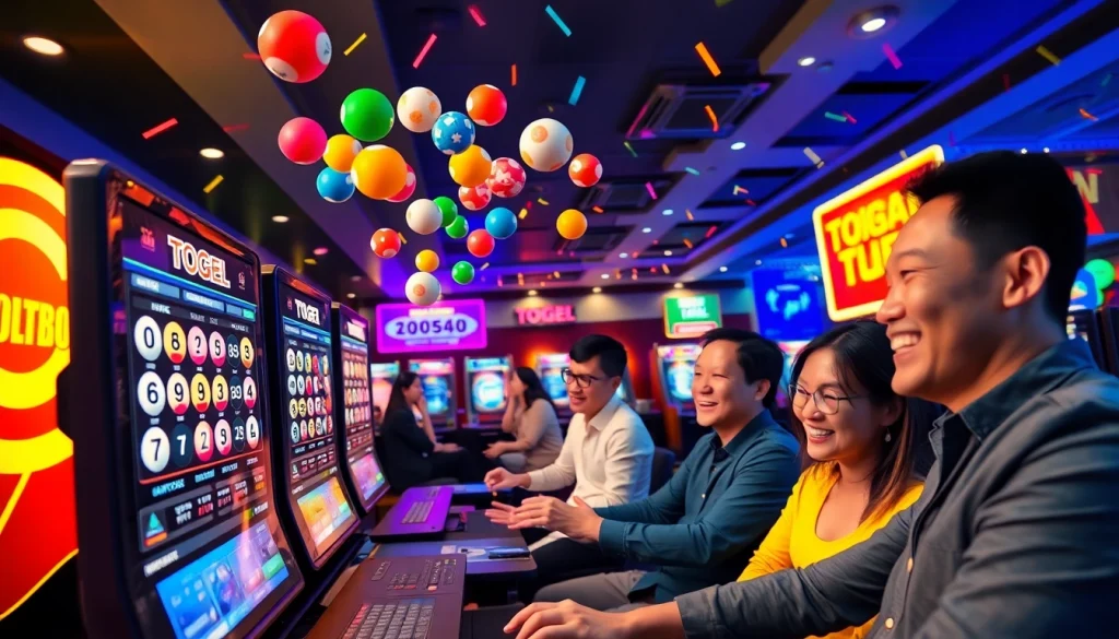 Permainan togel online yang menarik dengan pemain bahagia dan atmosfer ceria