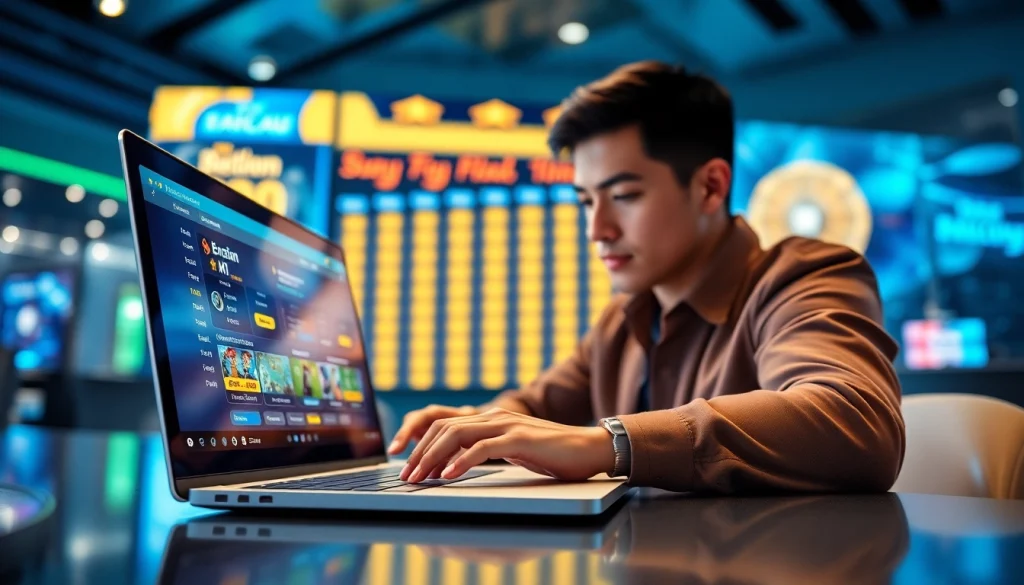 Menampilkan pengalaman menarik situs toto macau dengan pengguna yang terlibat dalam taruhan online.