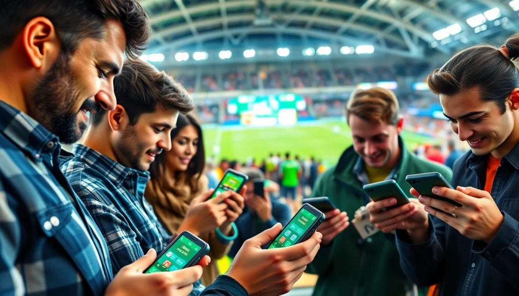 Engaged users exploring the best sports betting apps India in a dynamic sports environment.