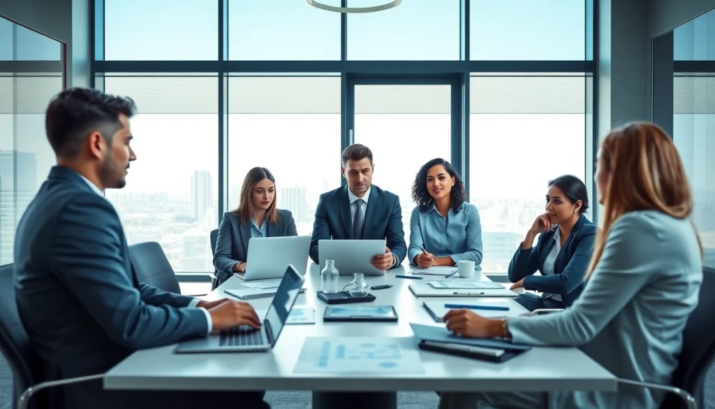 Expert accountants collaborating on Corporate Tax Return Filing in a modern office.