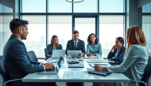 Expert accountants collaborating on Corporate Tax Return Filing in a modern office.