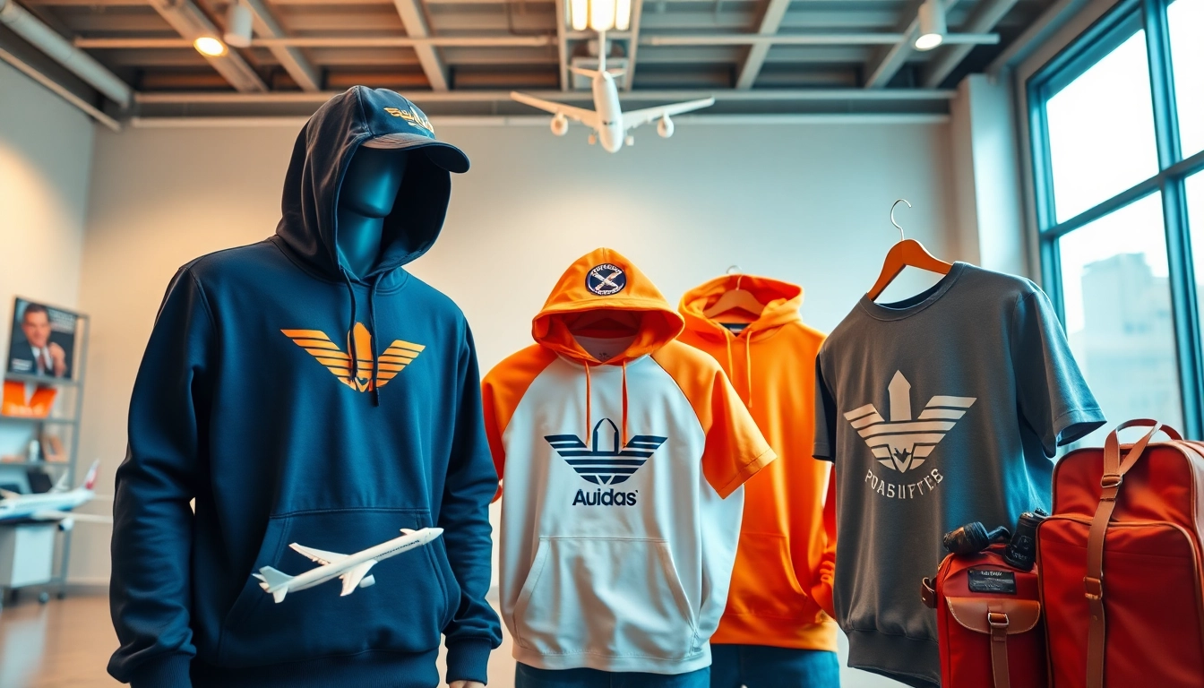 FLY88 aviation-inspired apparel collection with trendy designs and travel-themed accessories.