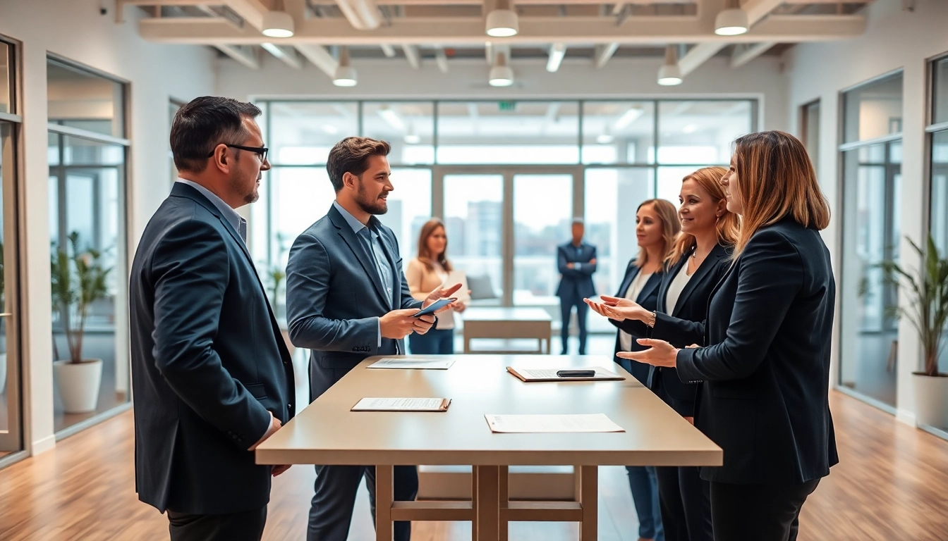 Florida Public Adjuster team consulting in a bright office environment.