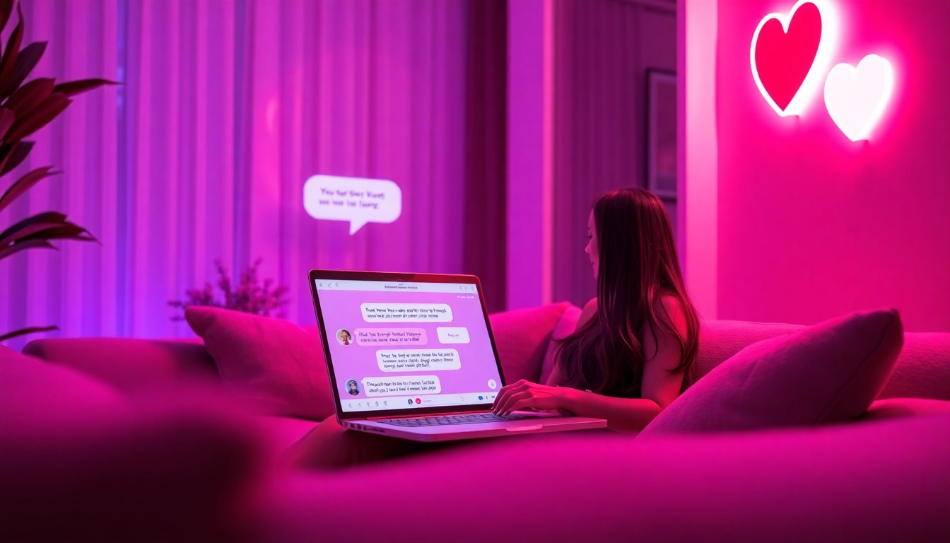 A cozy digital space featuring ai sexting interactions with an AI chatbot.