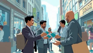 카드깡의 불법 거래를 보여주는 현장, 카드를 이용해 현금을 융통하는 장면