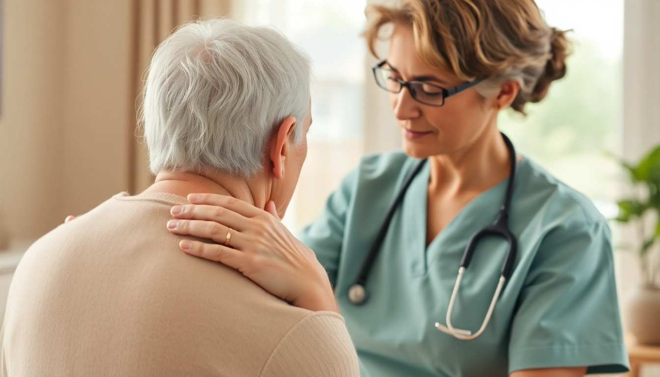 Providing compassionate austin senior home care with a caregiver assisting an elderly client.