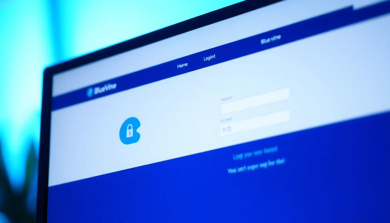 BlueVine login screen displaying secure access options for business accounts.
